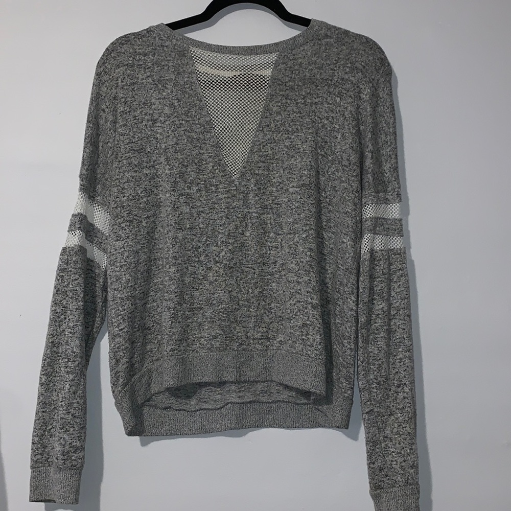 Inspired Hearts long sleeve mesh cut out top